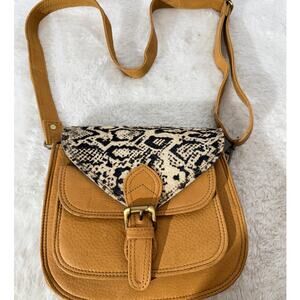 Handmade Leather Crossbody Bag Genuine Calf Hair Flap Western Buckle Purse